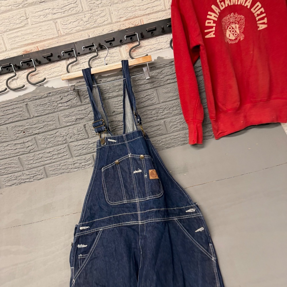 Berne Mens B1212DN Dark Indigo Denim Bib Overalls 44x30‎ Workwear Cotton Heavy